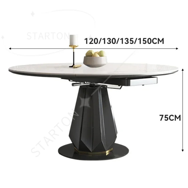 Dinning  Muebles Sedentary Room Oval Dining Table Rectangular Round Kitchen Extendable Designer Restaurant Tables