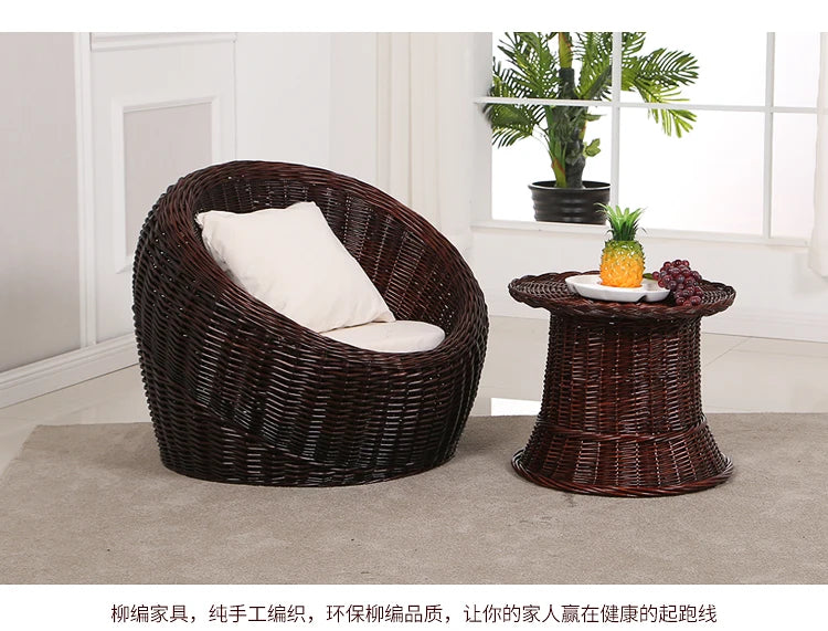 Liu Tianxia rattan weaving willow weaving creative casual sofa chair tatami balcony bedroom rattan chair single double triple
