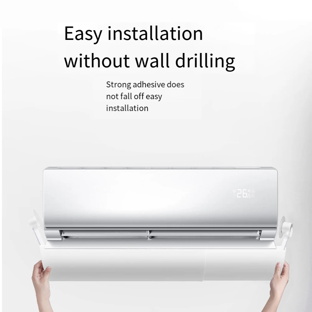 180° Adjustable Air-Conditioning Air Deflector Freely Retractable Between 58-104cm Hanging Anti-Direct Blowing Windshield New
