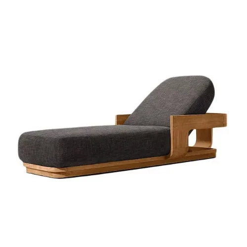 Nordic Outdoor Teak Sofa Set Solid Wood Waterproof Leisure Sofa and Coffee Table Combo for Villa Courtyard Homestay Patio