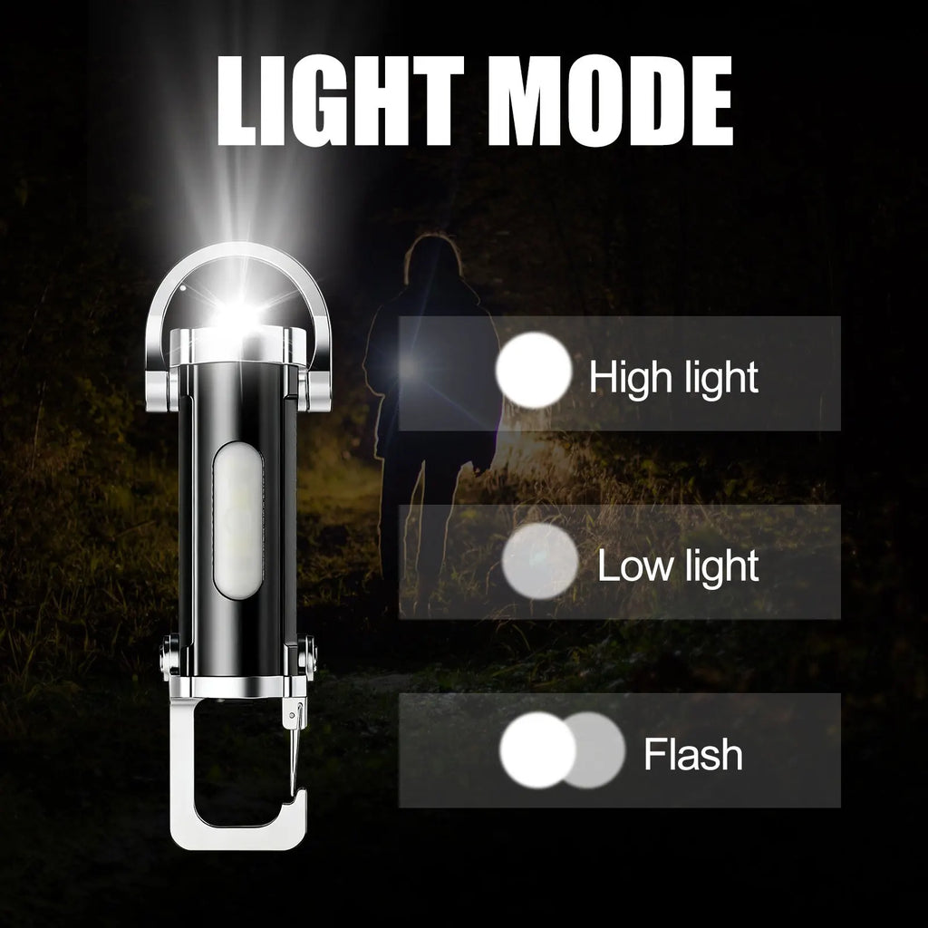 Buy One Get One Free, Total Of 2pcs. Multifunctional Solar LED Flashlight with COB Side Light, USB Rechargeable Handheld Searchlight with Power Display, Portable Emergency LanternFor Camping, Hiking, Father'S Day Gift