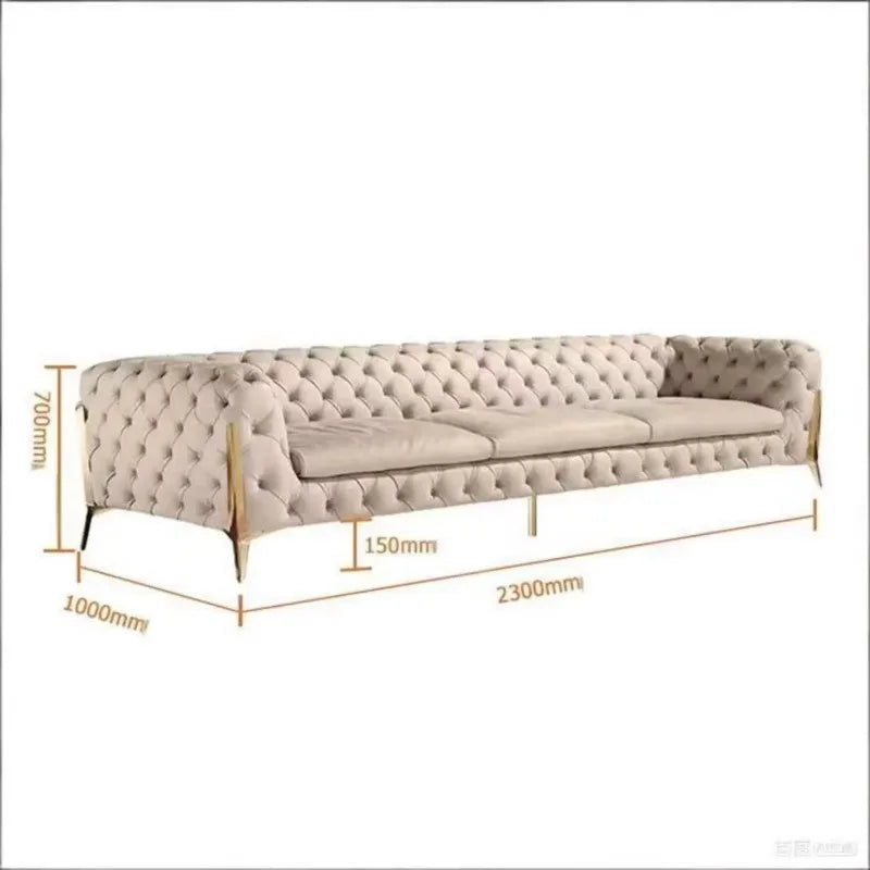 Light luxury soft bag buckle living room combination sofa simple high-end sofa