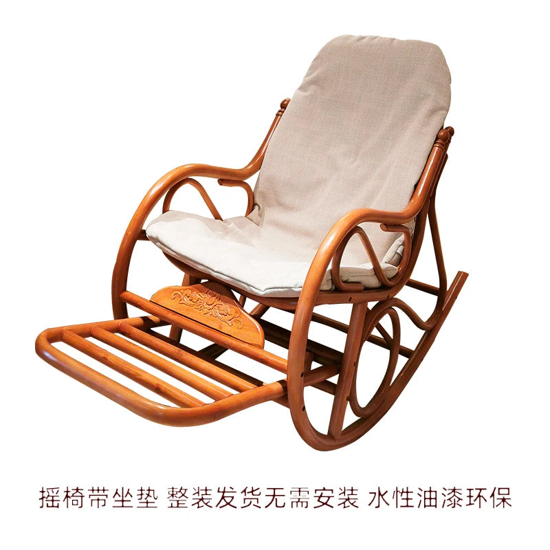 CL  household rocking chair elderly adult recliner balcony living room leisure environmental protection rattan rocking chair