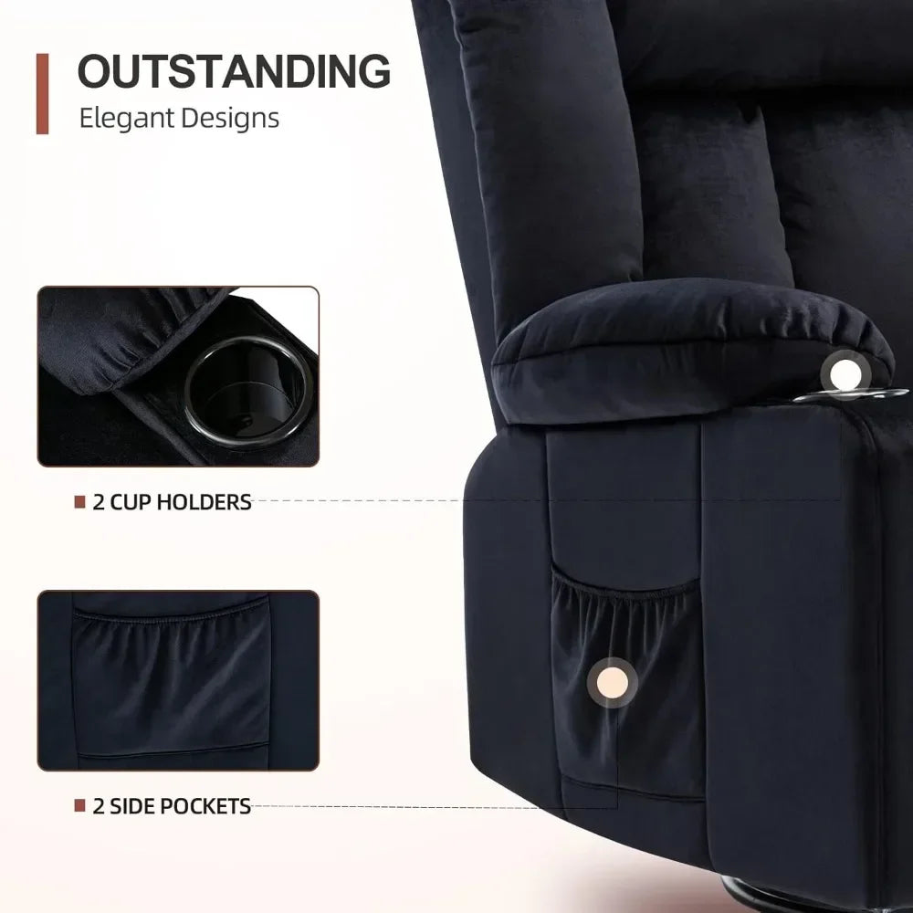 Nordic High Quality Massage Rocker With Heated 360 Lazy Boy Recliner Single Sofa Seat With Cup