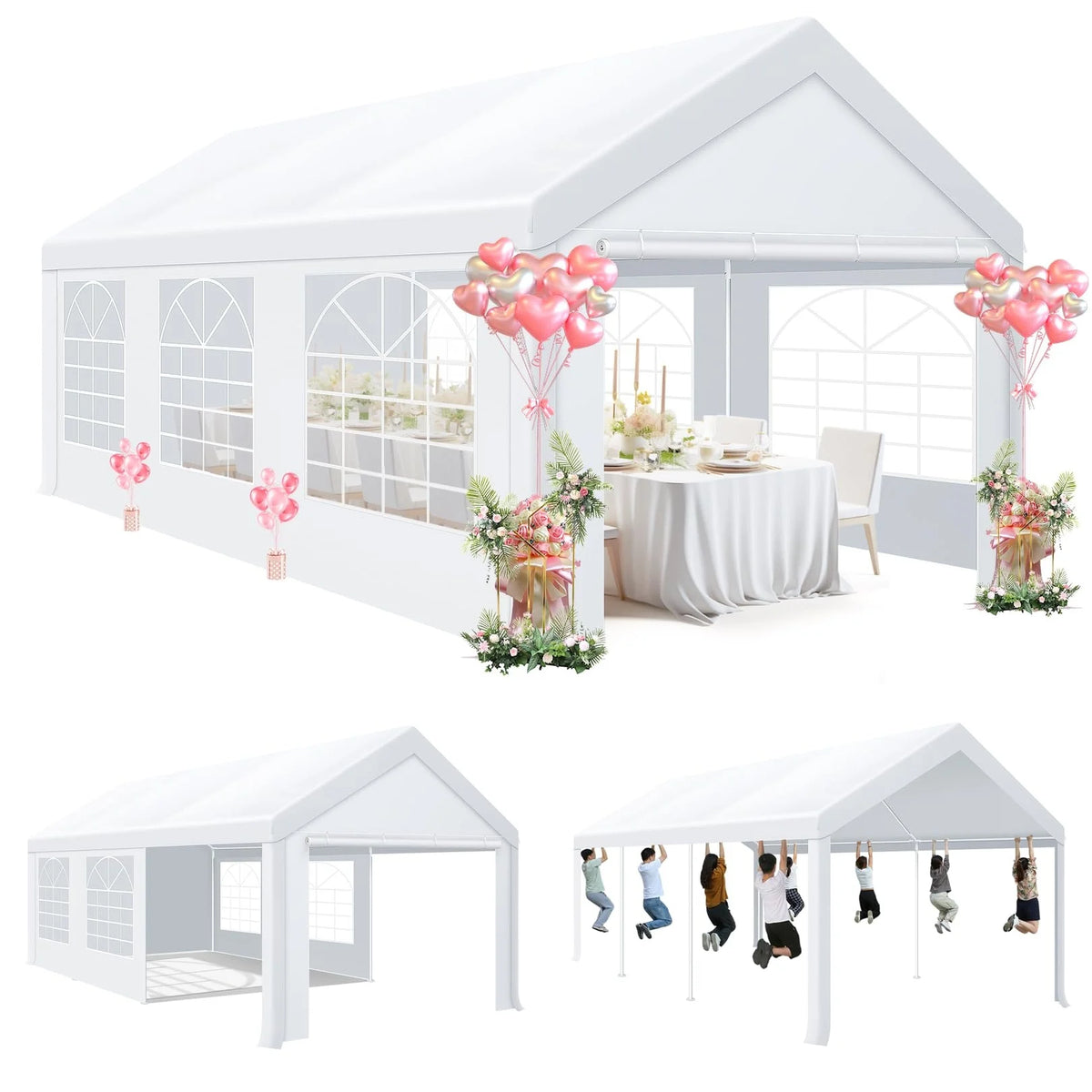 20×40FT Party Tent Heavy Duty, Wedding Tent, Event Tent for Parties, with 8 Removable Sidewalls,20×40FT Tent Carpas Para Fiestas
