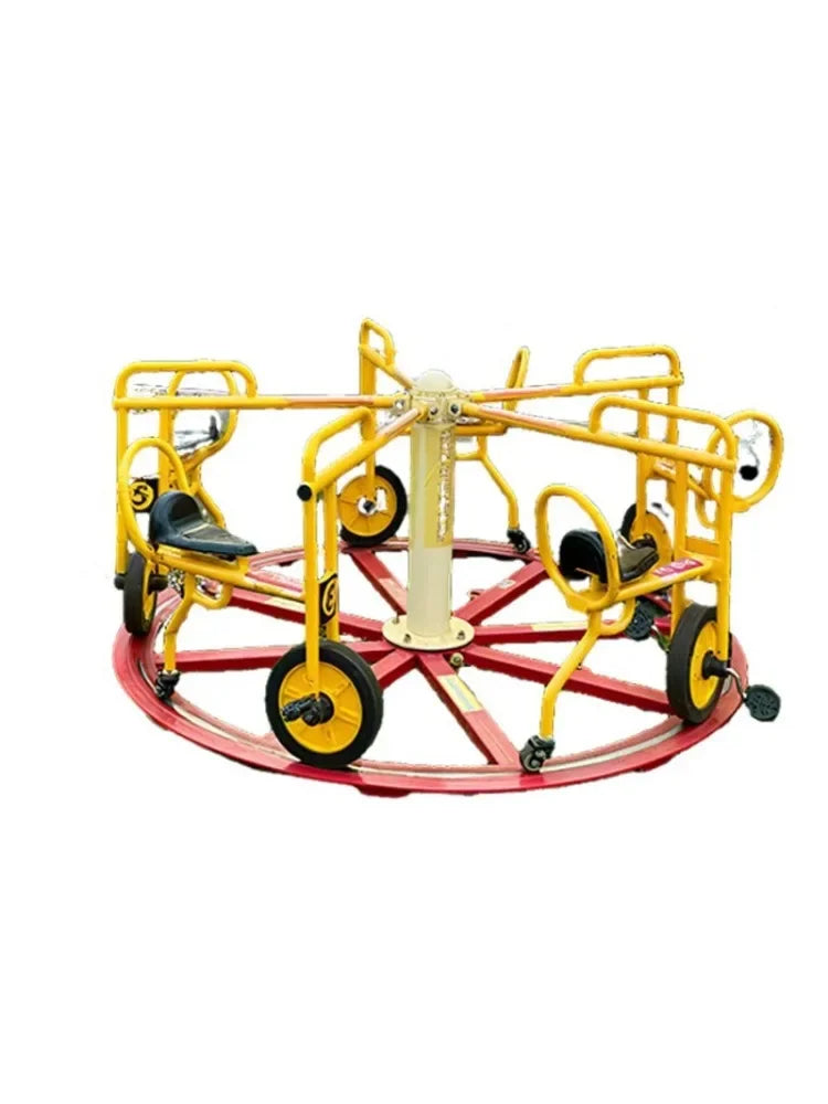 Six-person bicycle rotary pedal two-wheeler