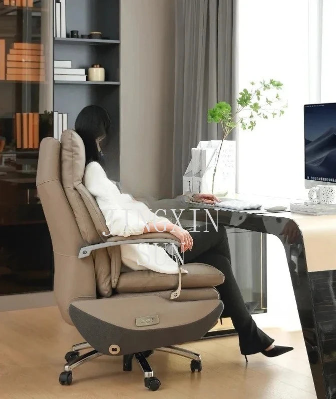 Practical Leather Executive Mobile Desk Chair Gaming Computer Ergonomic Office Chairs Reading