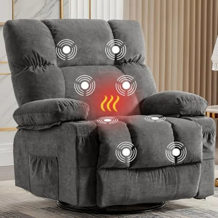 Recliner Chair,Rocking Chair with Massage and Heat,360° Swivel Recliner Chairs for Adults,for Bedroom,Nursery,Living Room Chairs