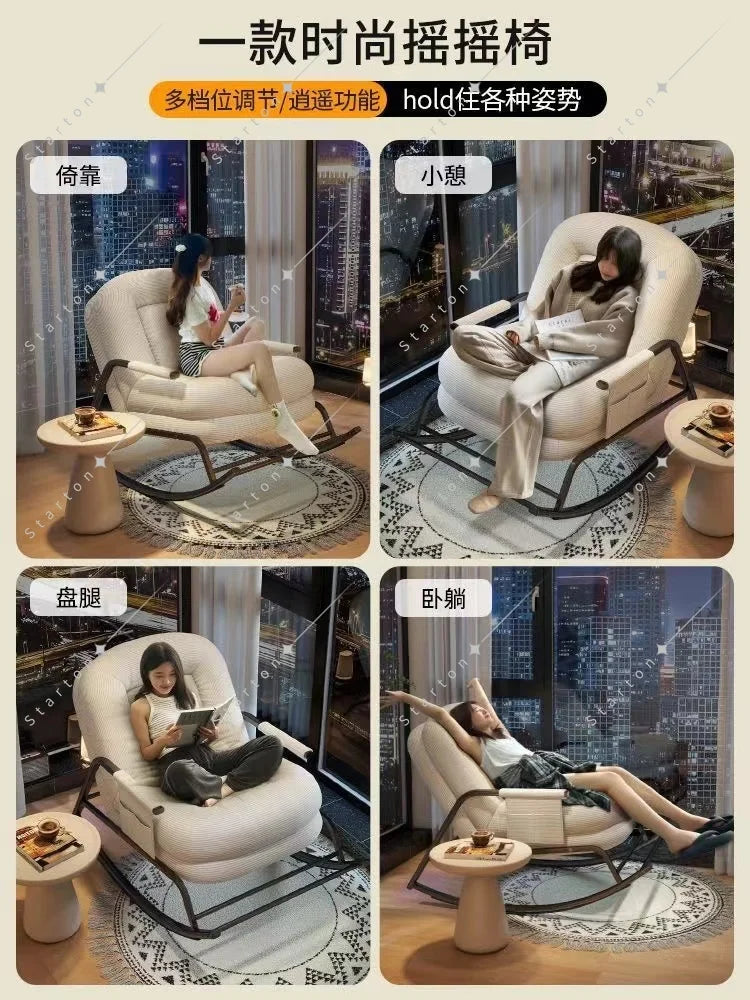 High Quality Nordic Leisure Chair Single Recliner Sofa Comfort Modern Living Room Recliner Lazy Chair for Relax