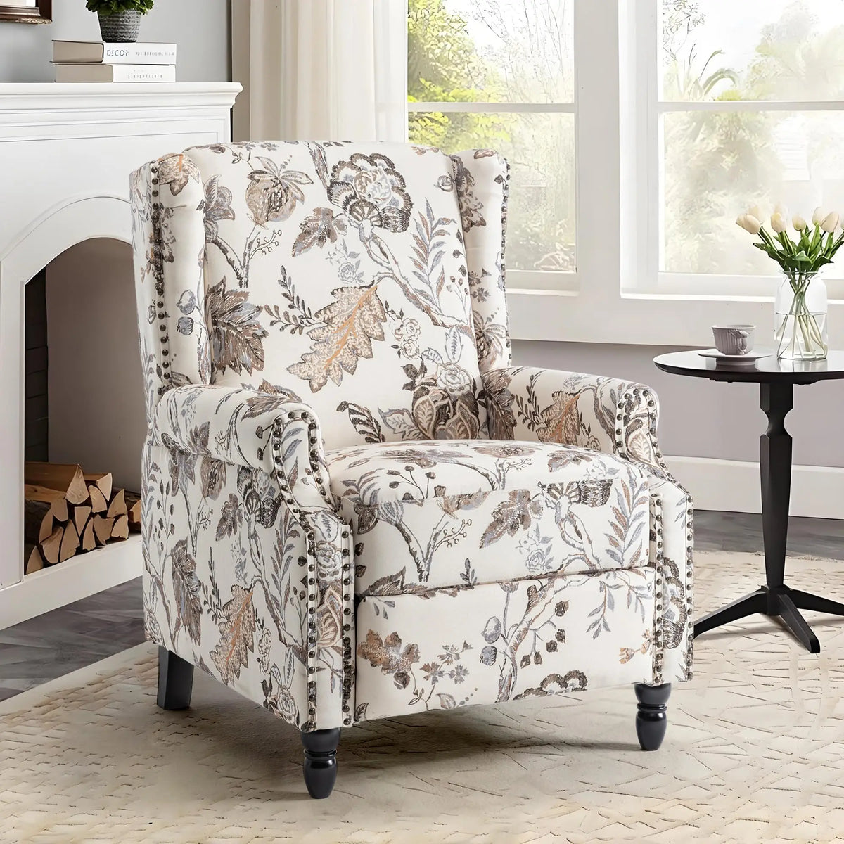 (Local US Inventory)Green Fabric Overstuffed Pushback Recliner Chair for Living Room Comfort Local US Inven