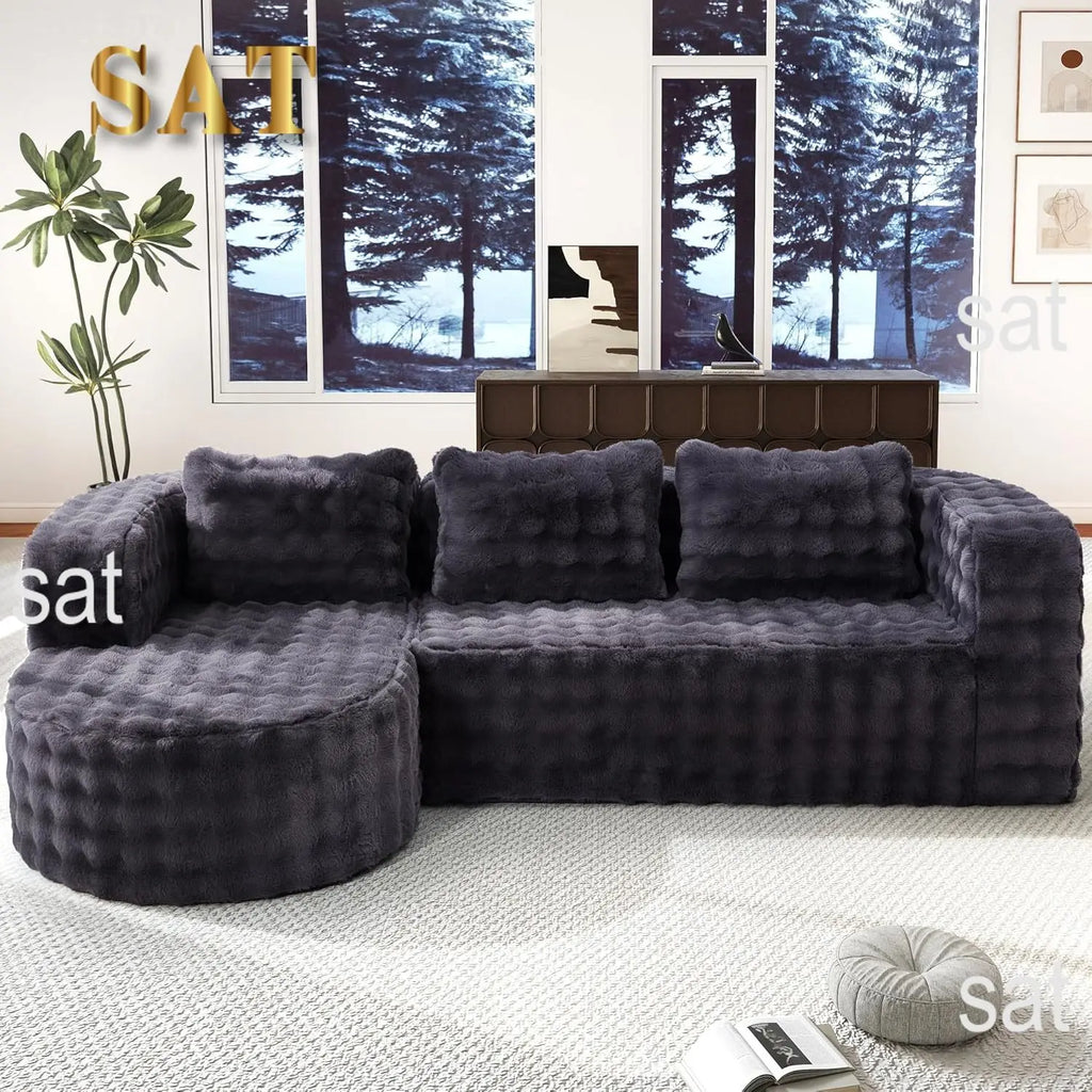 #96" Modular Sectional Sofa Oversized Chaise L Shape 3 Seat Living Room Apartment No Assembly, Customized