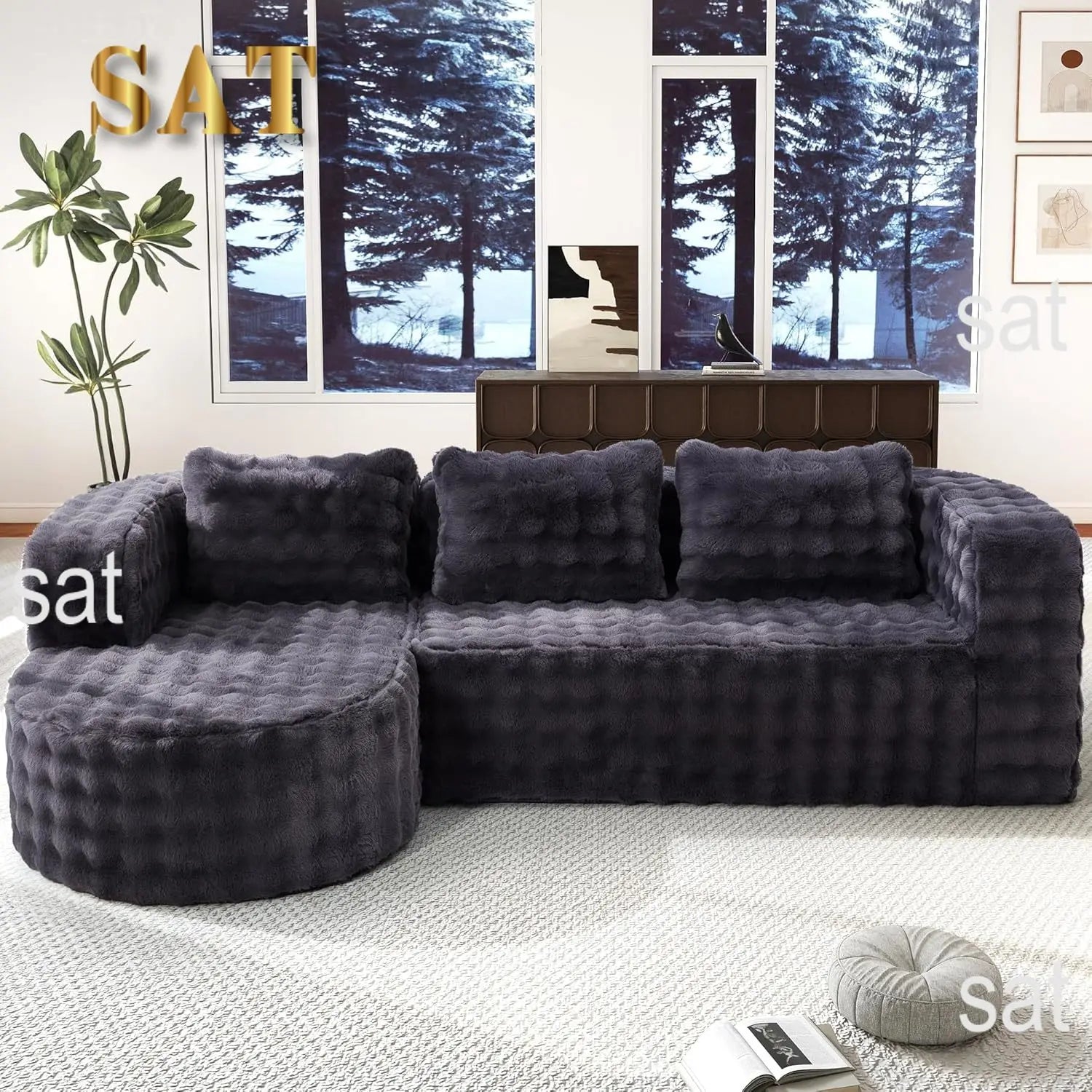 #96" Modular Sectional Sofa Oversized Chaise L Shape 3 Seat Living Room Apartment No Assembly, Customized