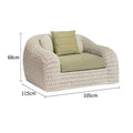 Outdoor sunscreen PE rattan rope sofa set with waterproof seat cushion Nordic design U-shaped removable garden furniture