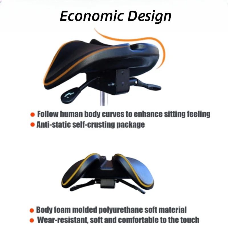 Multi Adjuster Ergonomic Swing Saddle Seat Multi Functional Back Posture Stool with Tilting Seat Saddle Chair For Dental Office