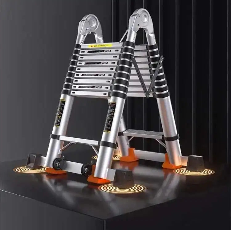 Alloy Telescopic Step Ladder Multi-functional Lifting Engineering Stairs Thickened Herringbone Ladders Folding Stairs