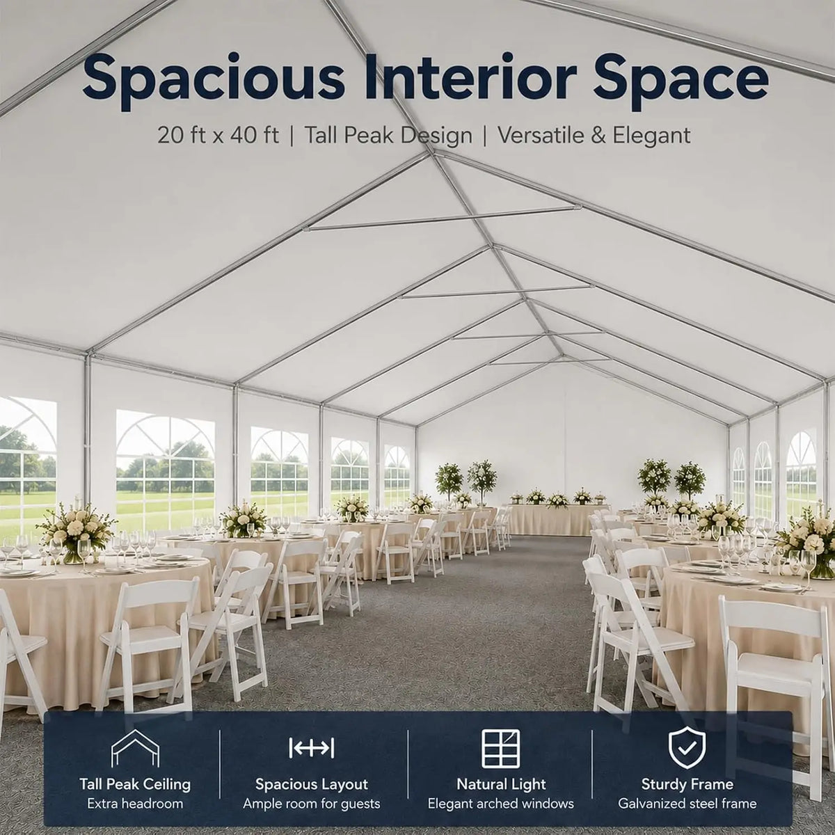 20x40 Party Tent Heavy-Duty,Tents for Parties Weddings Commercial, Customized