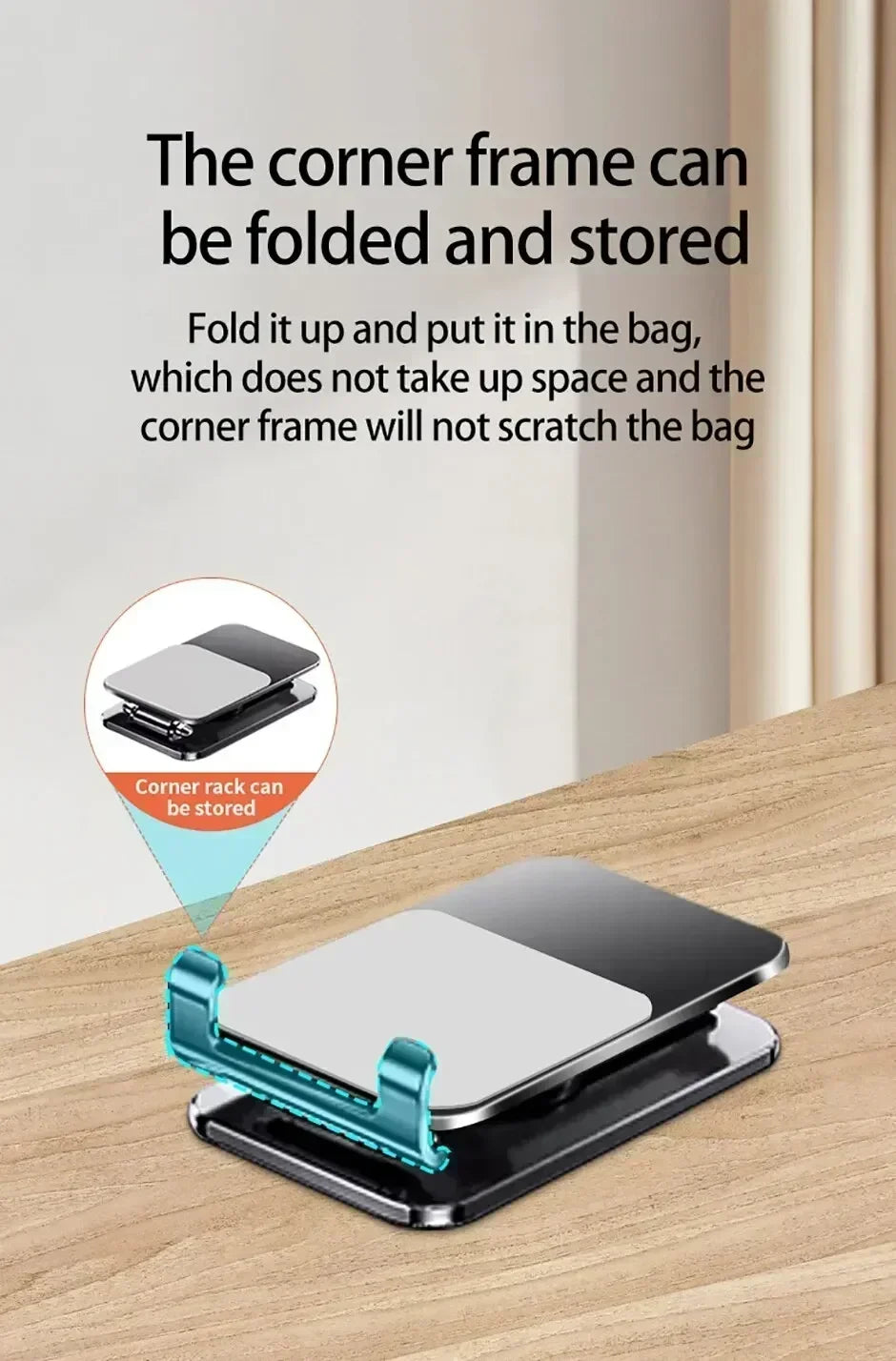 360° Rotation Metal Phone Holder Portable Foldable Desktop Tablet Stand For iPhone Samsung Xiaomi iPad Air Cellphone Bracket