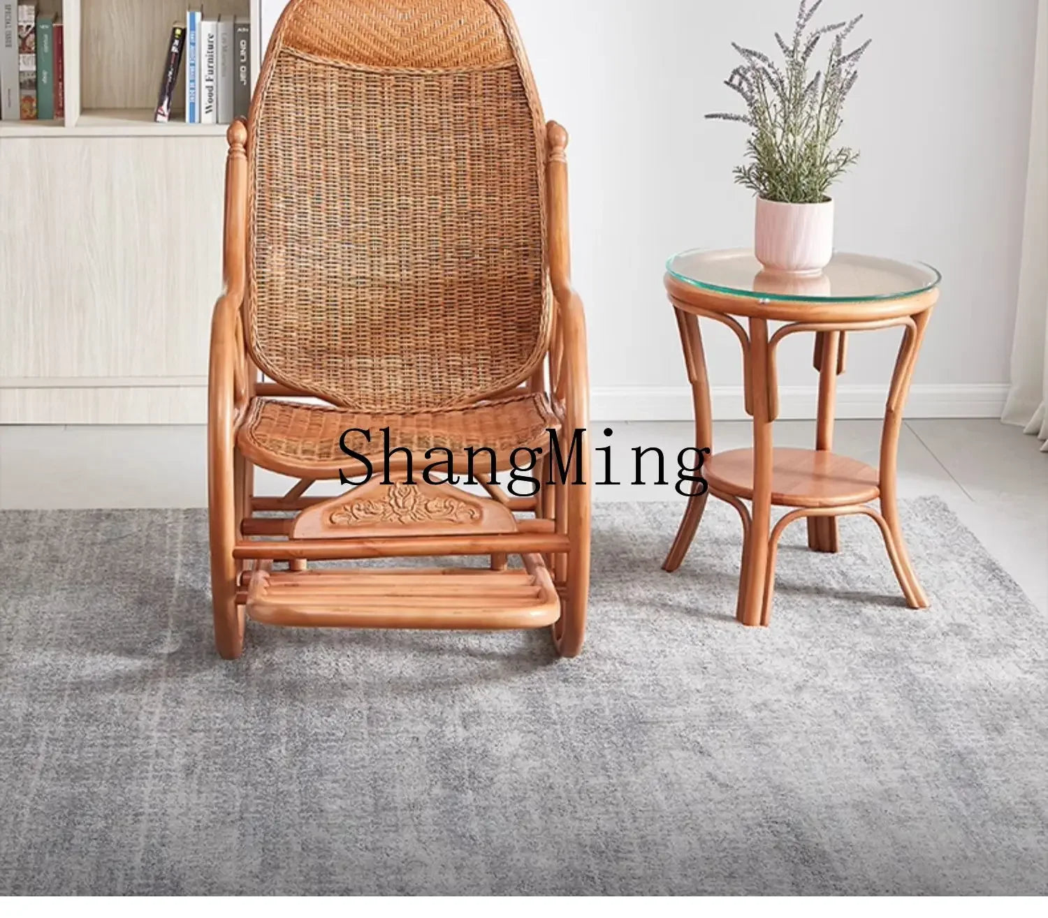 CL  household rocking chair elderly adult recliner balcony living room leisure environmental protection rattan rocking chair