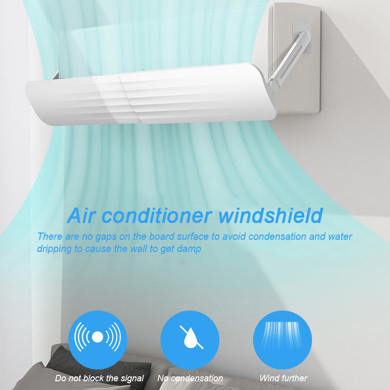 Adjustable Air Conditioner Deflector Telescopic Windshield Confinement Air Deflector  Windshield Dust Cover for Home
