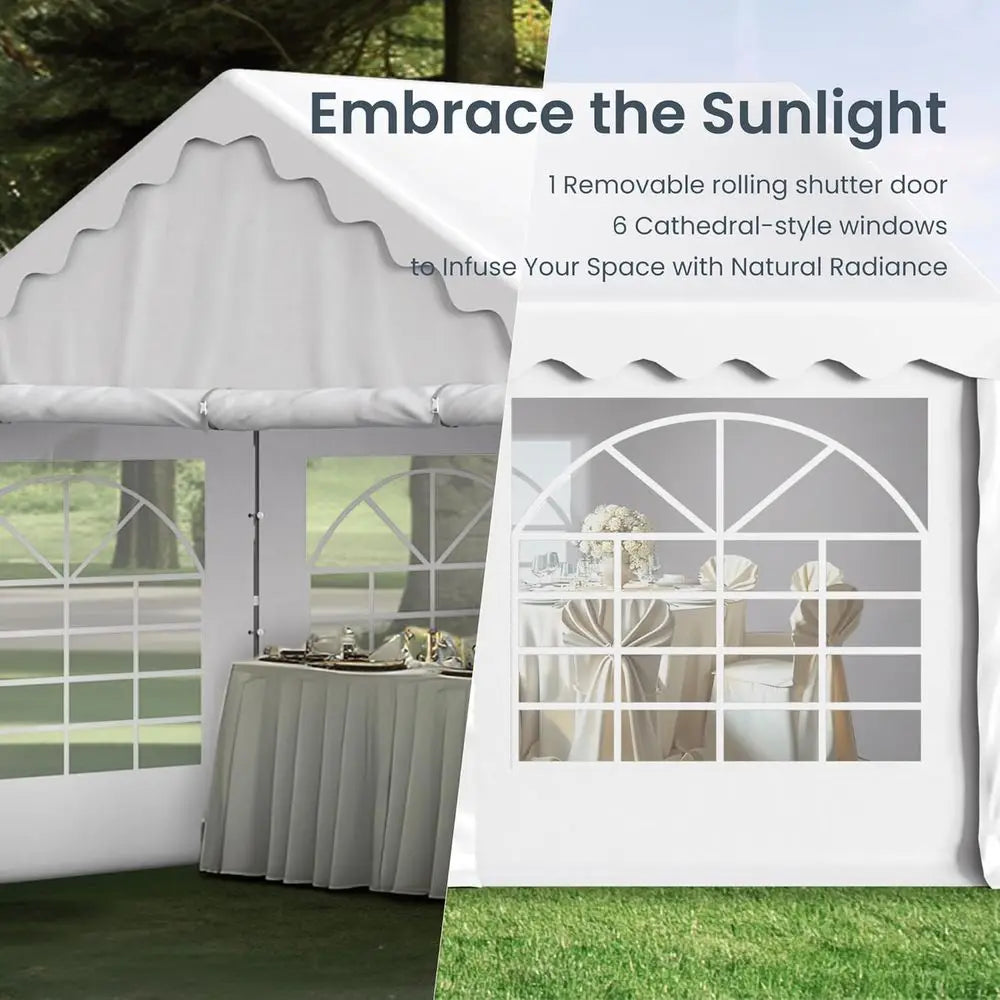 16x20 Outdoor Heavy Duty Party Tent, Large Party Wedding Event Tent with Removable Sidewalls & 3 Storage Bags or Patio Outdoor G