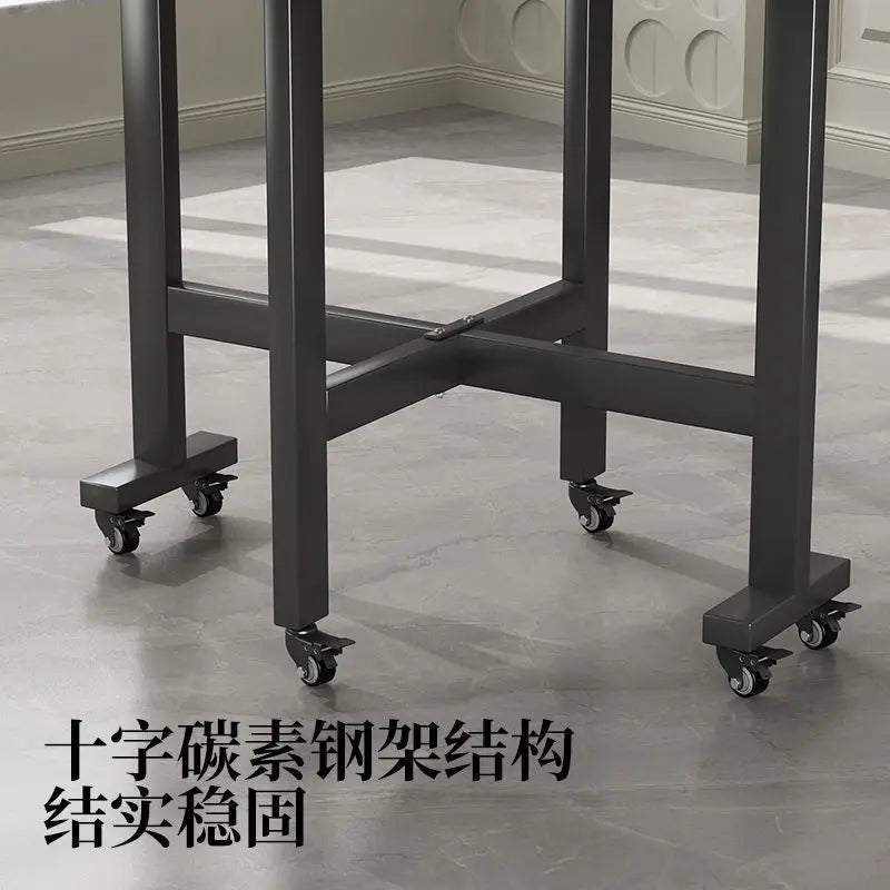 Folding dining table household 10 people small apartment foldable table rental room dining table movable Nordic simplicity