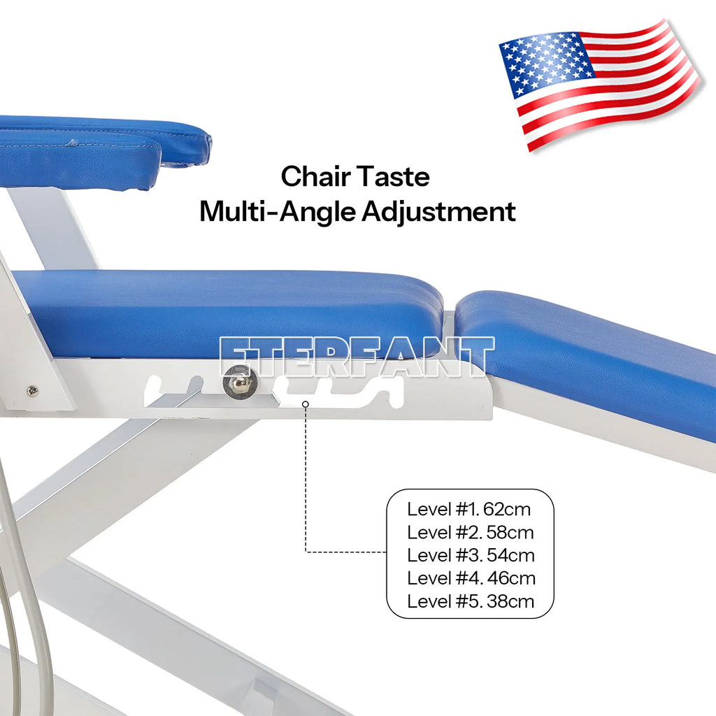 Dental Mobile Chair Black/Blue/Folding Chair with LED Light+Turbine Unit 4H PU/3Layer Trolley Cart Tool Mobile ABS with Socket