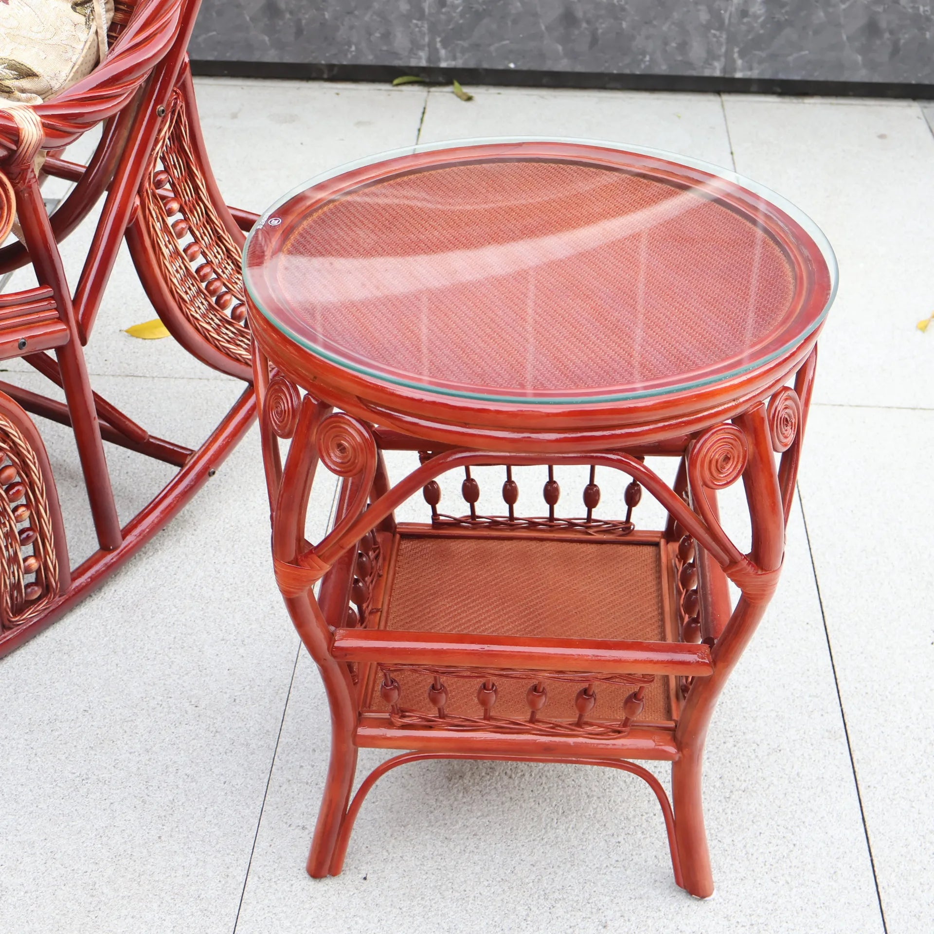 New Chinese style carefree courtyard lunch break with stretching massage pedal rocking chair
