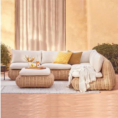 #Outdoor rattan sofa, courtyard, outdoor balcony, leisure small sofa, coffee table combination, garden furniture
