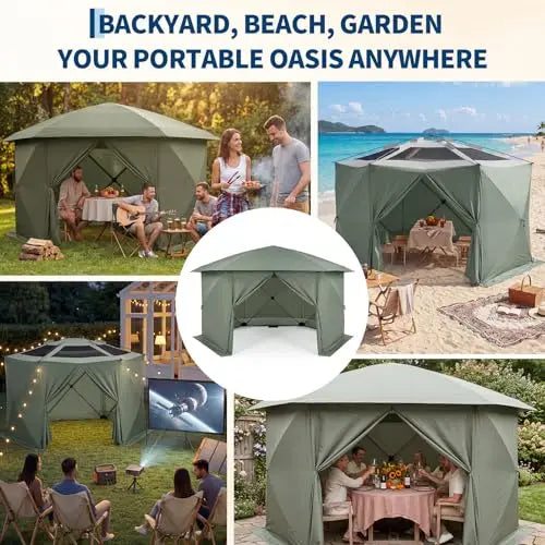 Shipment From The USUp Gazebo Sn Tent, 6 Sided Sun Shelter, Pavilion Tent For Patio | 13x13ft -Up Gazebo Tents With Mosquito N