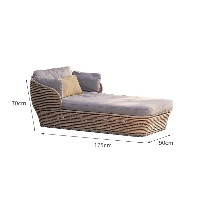 LMM outdoor rattan sofa sun protection waterproof patio balcony garden rattan chair