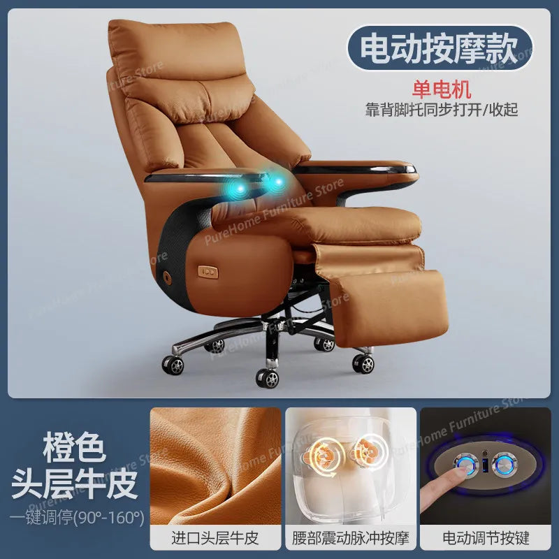 Smart Electric Executive Office Chair with Ventilation - Reclining Massage CEO Chair for Home Professional Use Furniture
