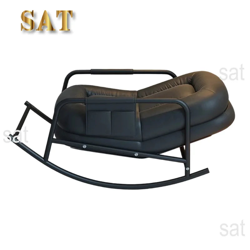#@ Lazy Sofa Rocking Chair Household Adult Balcony Casual Living Room Single Rocker Vintage Style Recliner Lounge