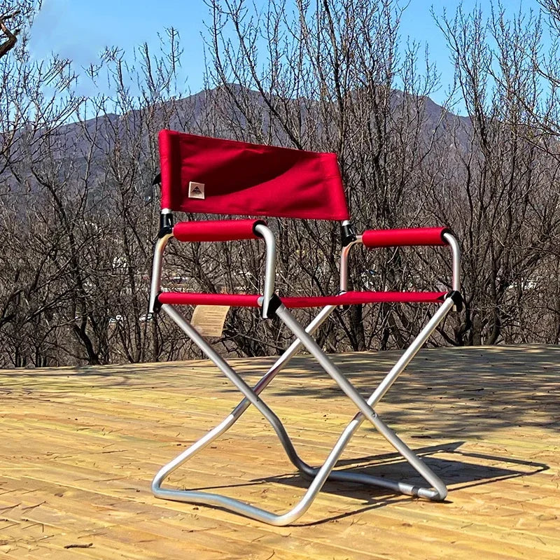 Outdoor folding chair portable ultra-light beach picnic aluminum alloy camping director space saving