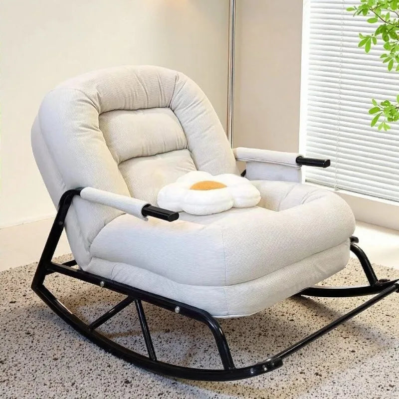 Lazy Rocking Chair Recliner Sofa Single Seat Comfortable Lounger Balcony Living Room Bedroom Home Leisure Seat