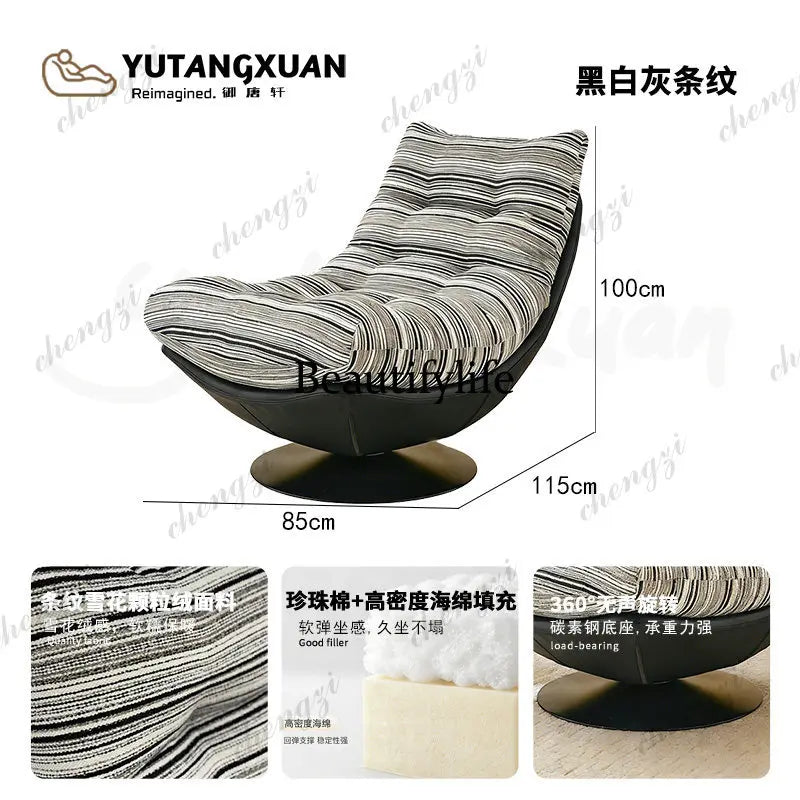 Italian minimalist sofa chair single leather art rotating leisure chair living room high-end single chair