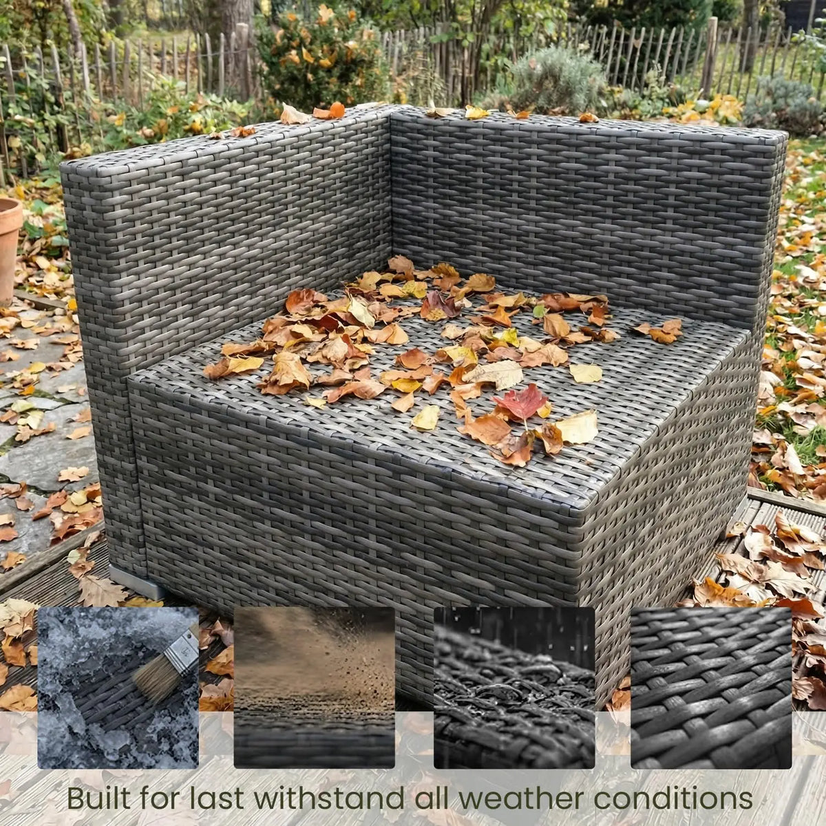 8 Piece Patio Furniture Set with 44" Propane Gas Fire Pit Table, Outdoor Sectional Conversation Set Wicker Rattan, Customized