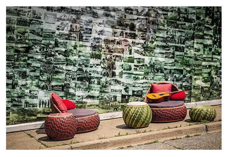 Nordic PE Rattan Woven Beach Chairs Terrace Garden Outdoor Chairs Light Luxury High-end Outdoor Furniture Patio Leisure Chair