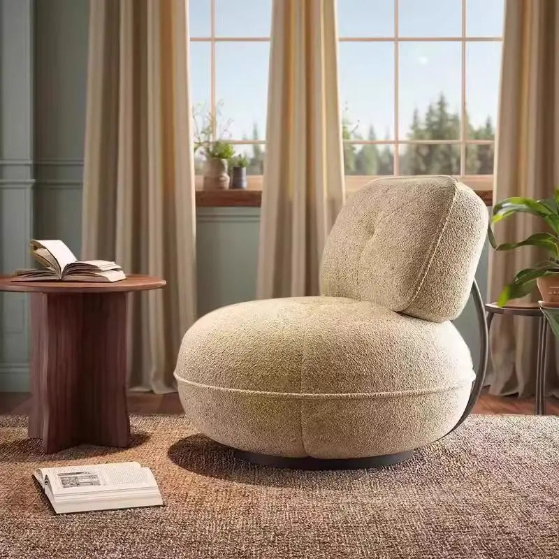 Nordic simple style fabric single sofa balcony, bedroom sales office designer spherical lazy sofa chair