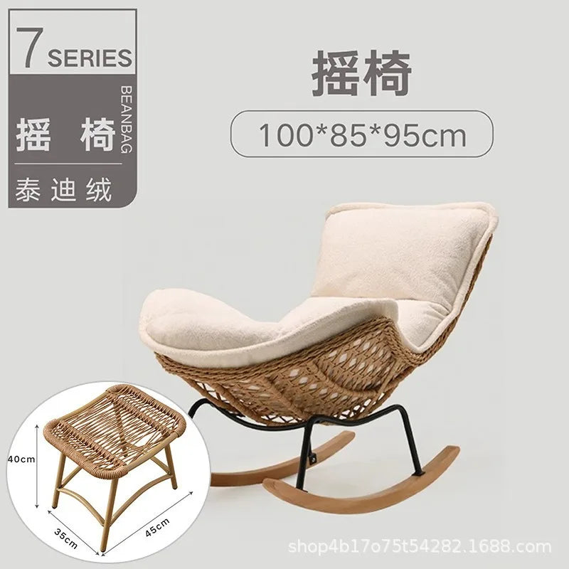 Rocking chair recliner adult sleeping single rattan balcony lazy chair bedroom casual home lazy sofa