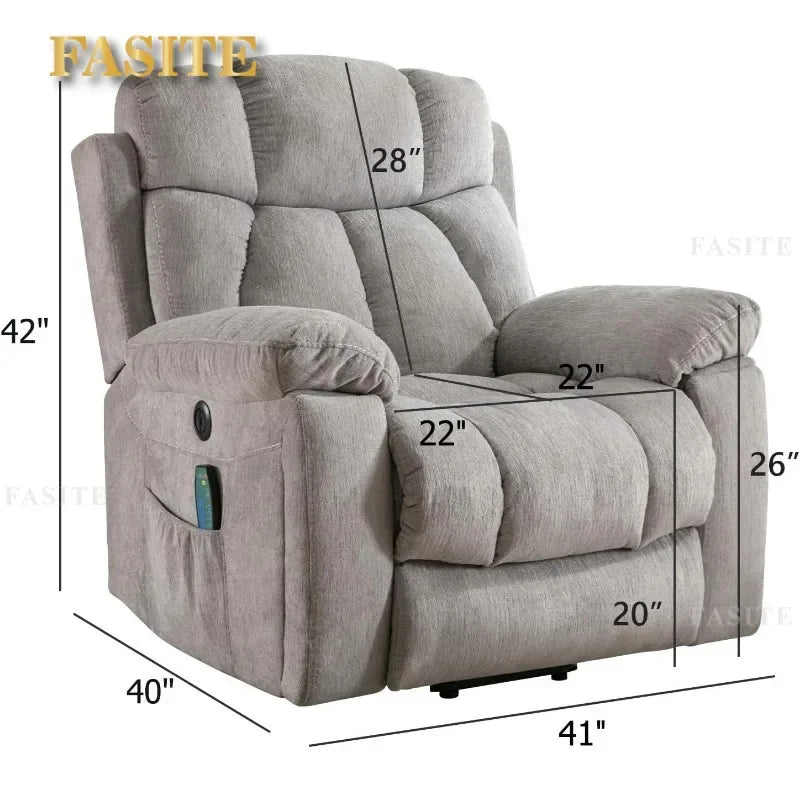 Large Power Lift Recliner Chairs with Massage and Heat for Elderly Big People