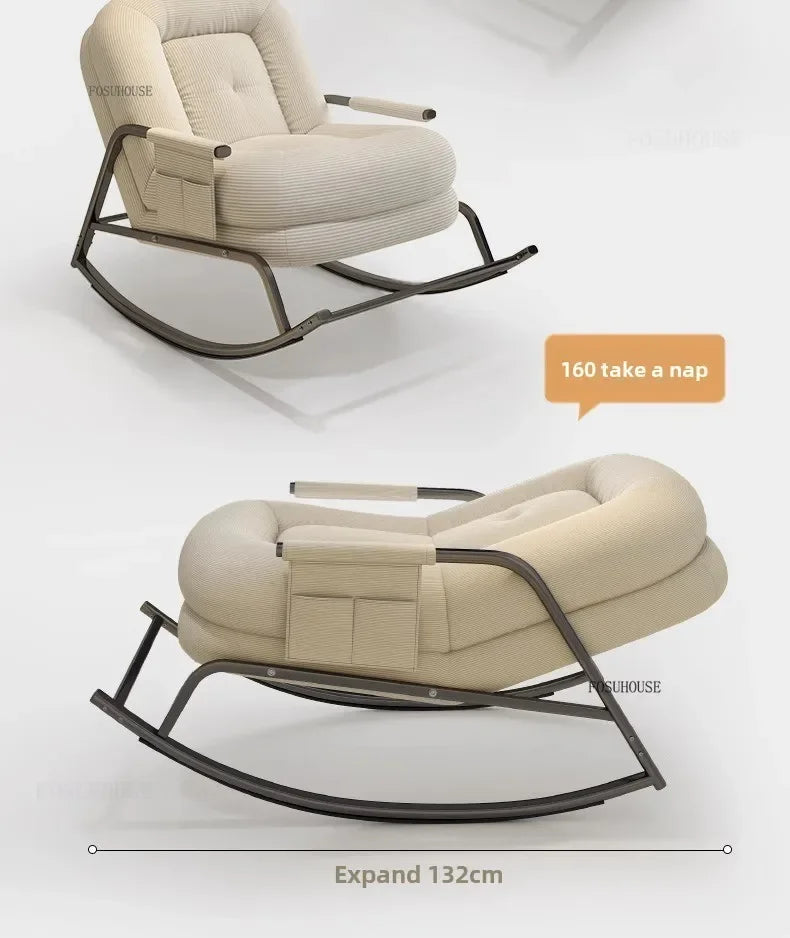 Corduroy Backrest Lazy Chair Multifunctional Comfortable Modern Creative Seating for Balcony Living Room Bedroom Apartment Small