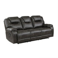 #￥Custom Manual Double Reclining Loveseat Microfiber Wall Hugger Recliner Reclinable Chair with Center Console for Living Room