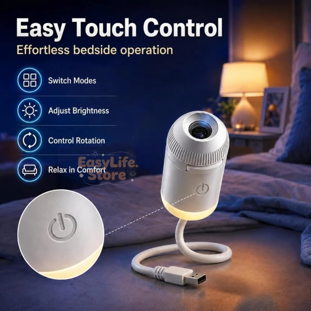 2027 Upgraded Hd Smart Dynamic 5d Holographic Night Light Projector, Plug and Play Hd Star Projector, 360° Adjustable Hd Galaxy