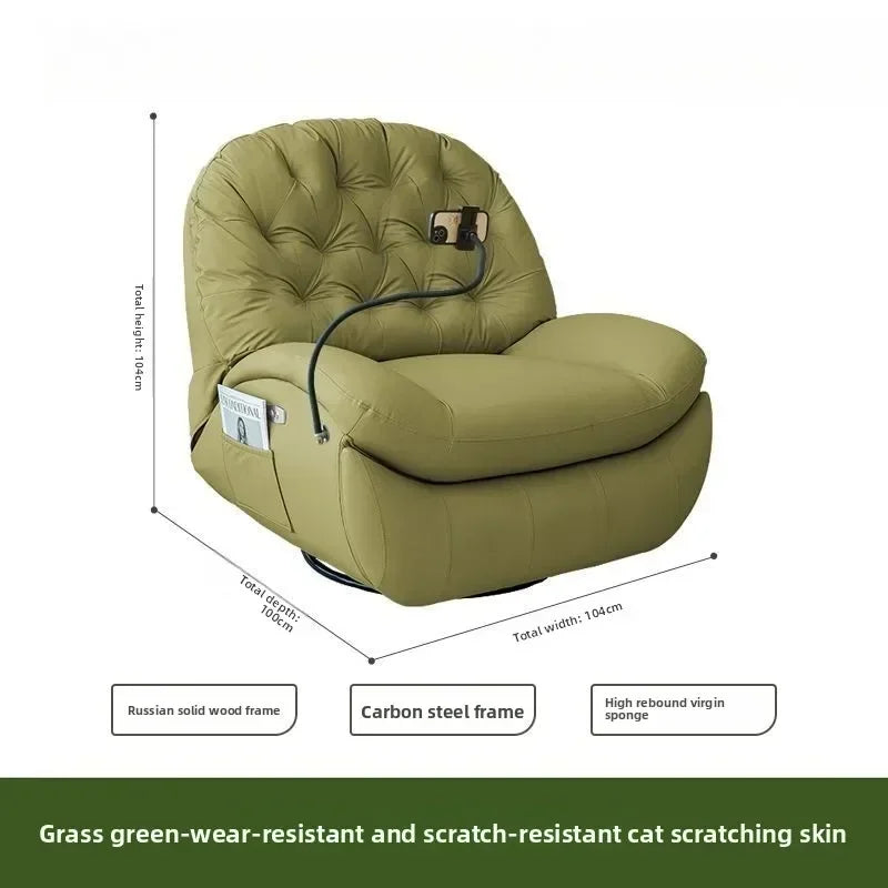 LZ X LazySofa Single Recliner Electric Space Capsule Rocking Chair Eco-Leather Lounge Living Room Suitable Sitting Reclining Sle