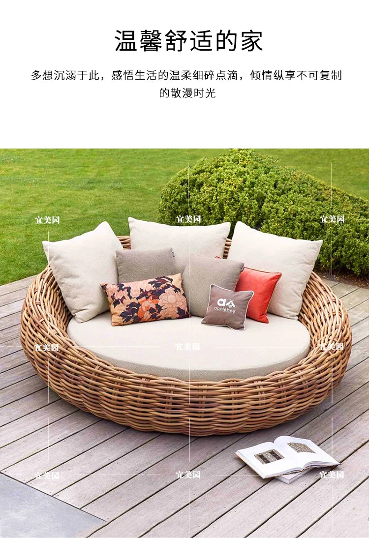 Outdoor Wicker Sofa Set for Courtyard Garden Model Home Outdoor Open-Air Waterproof Sunproof Leisure Furniture Set
