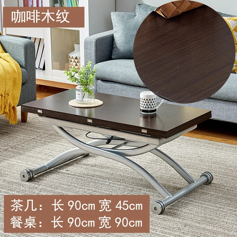 YFY  Activity Coffee Table Dining Table Integrated Small Apartment Folding Lifting Dual-use Movable with Wheels Two-in-One