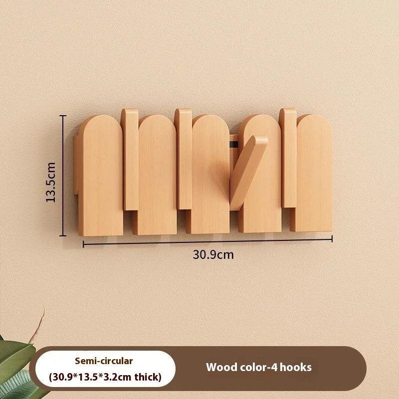 Wooden Piano Key Coat Hooks - Wall Mounted Entryway Hangers for Door & Foyer - Creative Wooden Wall Organizer for Keys & Clothes