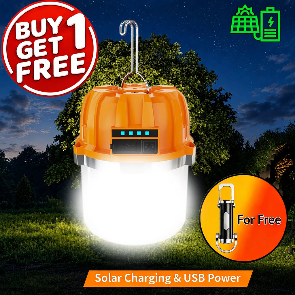 Buy One Get One Free, Total Of 2pcs. Multifunctional Solar LED Flashlight with COB Side Light, USB Rechargeable Handheld Searchlight with Power Display, Portable Emergency LanternFor Camping, Hiking, Father'S Day Gift