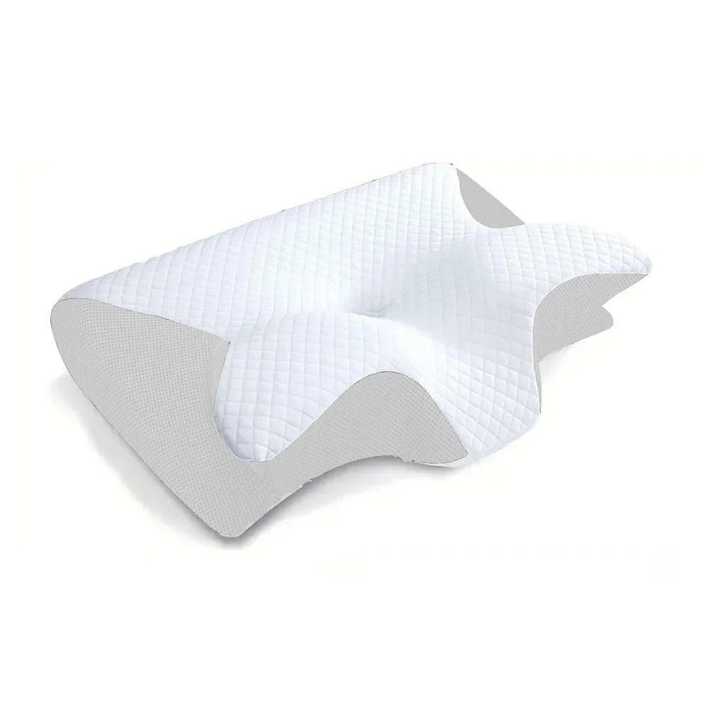 Sleep Memory Pillow — Butterfly Contoured Memory Foam Neck Pillow for Cervical Support &amp; Pain Relief