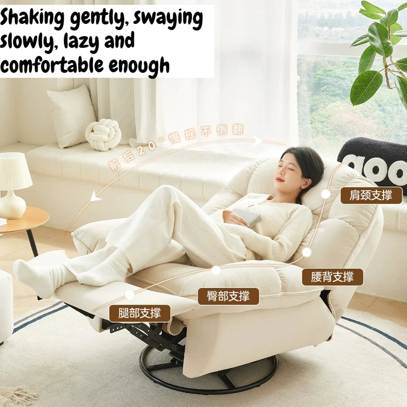Living Room Single Sofa Fabric Living Room Multi Functional Rocking Chair Lazy Sofa Floor Seat Chaise Lounges Hotel Furniture